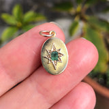 Antique Victorian 18ct Gold Emerald Star Charm