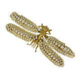 Vintage French Pearl Dragonfly Brooch