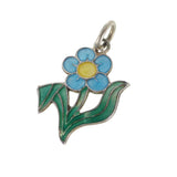 Vintage English Silver Enamel Forget Me Not Charm