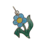 Vintage English Silver Enamel Forget Me Not Charm