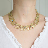 Antique French Gold Plated Wreath Necklace