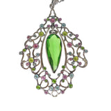 Antique Edwardian Silver Pastel Paste Pendant