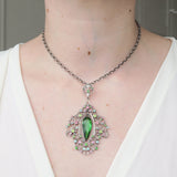 Antique Edwardian Silver Pastel Paste Pendant