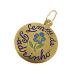Vintage Portuguese Gold Enamel Forget Me Not Dizer Charm