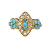 Antique Victorian 15ct Gold Turquoise Forget Me Not Ring