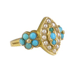 Antique Victorian 15ct Gold Turquoise Forget Me Not Ring