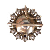 Antique Silver Gilt Paste Starburst Brooch Pendant