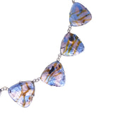 Antique Pastel Pink Blue Foil Panel Necklace