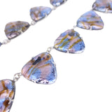 Antique Pastel Pink Blue Foil Panel Necklace