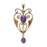 Contemporary Gold Amethyst Lavalier Pendant