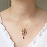 Contemporary Gold Amethyst Lavalier Pendant