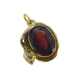 Antique Gold Garnet Snake Charm