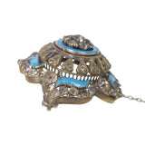 Vintage French Guilloché Enamel Heart Brooch