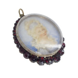 Antique Garnet Hand Painted Locket