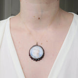 Antique Garnet Hand Painted Locket