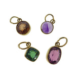 Vintage Gold Precious Topaz Tourmaline Garnet & Amethyst Charms