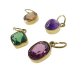 Vintage Gold Precious Topaz Tourmaline Garnet & Amethyst Charms