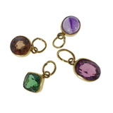 Vintage Gold Precious Topaz Tourmaline Garnet & Amethyst Charms