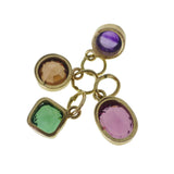 Vintage Gold Precious Topaz Tourmaline Garnet & Amethyst Charms