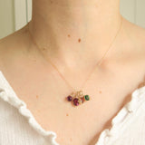 Vintage Gold Precious Topaz Tourmaline Garnet & Amethyst Charms