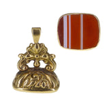 Vintage 1960s 9ct Gold Agate Fob Charm