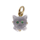 Antique Lucky Cat Glass Charm