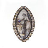 Antique Georgian Gold Mourning Portrait Pendant