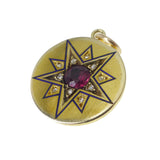 Antique Victorian 18ct Gold Garnet & Diamond Star Pendant