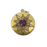 Antique Victorian 18ct Gold Garnet & Diamond Star Pendant
