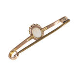 Vintage Mid Century Rose Gold Moonstone Bar Brooch