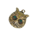 Antique Edwardian Silver Metal Enamel Owl Charm