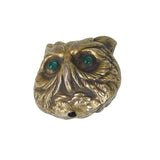 Antique Edwardian Silver Metal Enamel Owl Charm