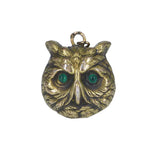 Antique Edwardian Silver Metal Enamel Owl Charm