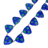 Antique Arts & Crafts Peacock Foil Glass Panel Necklace