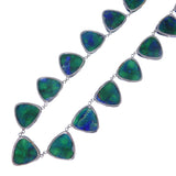 Antique Arts & Crafts Peacock Foil Glass Panel Necklace