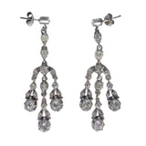 Antique Silver Paste Chandelier Earrings
