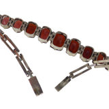 Vintage Silver Garnet Stone Bracelet