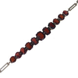 Vintage Silver Garnet Stone Bracelet