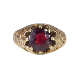 Antique Victorian Gold Garnet Posy Ring