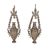 Antique Etruscan Revival Urn Amphora Earrings