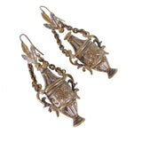 Antique Etruscan Revival Urn Amphora Earrings