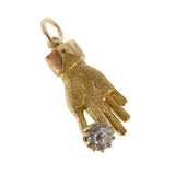 Antique French Gold Metal Paste Hand Charm