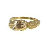 Vintage Victorian Revival 9ct Gold Diamond Hand Ring