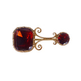 Antique Georgian Halley's Comet Garnet Brooch