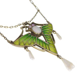 Antique Jugendstil Heinrich Levinger Plique-A-Jour Butterfly Necklace