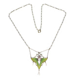 Antique Jugendstil Heinrich Levinger Plique-A-Jour Butterfly Necklace