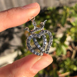 Antique French Silver Crowned Heart Luckenbooth Pendant