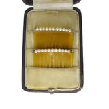 Antique Pearl & Old Mine Cut Diamond Hair Slides (Boxed)