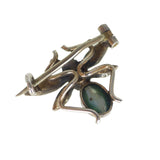 Antique Victorian Silver Cats Eye Insect Brooch