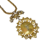 Antique Silver Gilt Jargoon Zircon Pendant Necklace